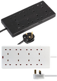UK Extension Lead Cable Electric Mains Power 1 2 3 4 6 8 10 Gang Way Plug Socket