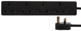 UK Extension Lead Cable Electric Mains Power 1 2 3 4 6 8 10 Gang Way Plug Socket