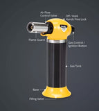 Pro Iroda PT550CR Professional Butane Gas Blow Torch, Piezo Auto Ignition High Output