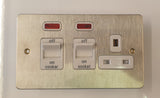 MK Edge Brushed Steel Cooker Switch & Socket MK K14361 BSS W Premium Edge Switch
